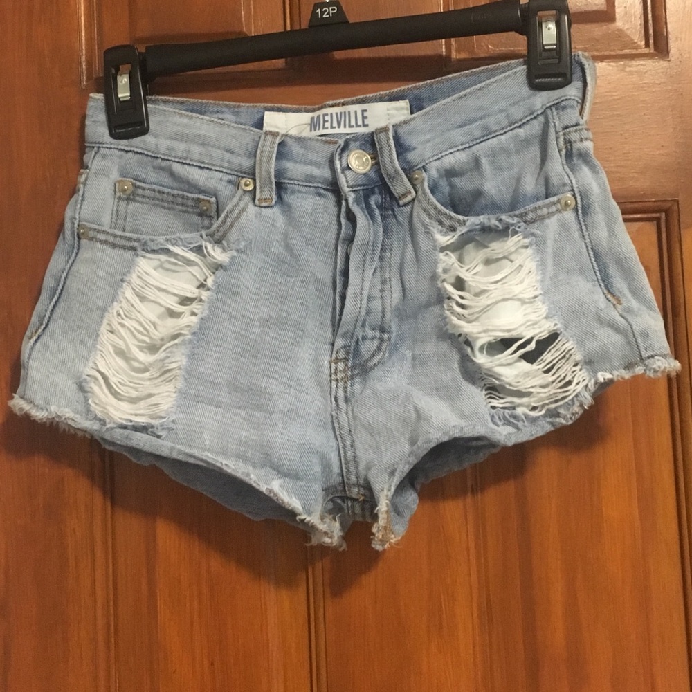 Melville high rise denim shorts